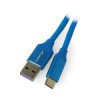 Przewód Lanberg USB A 2.0 - USB C niebieski oplot 5A - 1m