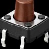 DTS-644N-V Short stroke button, PCB assembly, 1 NO, 6 x 6 x 7.3 mm