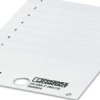 PVC device marker, (L x W) 14.9 x 59.7 mm, white, carrier card with 9 pcs, 0828804