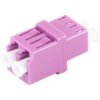 FO connector, LC duplex socket to LC duplex socket, OM4, multimode, ceramic, purple, BYB-4-98F2108