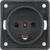 Integro Flow Gniazdo z/u /Dania/ z przesłonami styków czarny mat 9627205