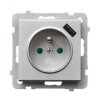 Gniazdo pojedyncze z uziemieniem z przesłonami torów prądowych, z ładowarką USB GP-1RZPUSB/m/38