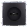 Simon Basic Gniazdo wtyczkowe bez uziemienia (moduł) 16A, 250V, zaciski śrubowe czarny BMG1.01/49