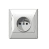 Gniazdo OSPEL pojedyncze z uziemieniem białe - AKCENT