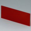 Front/rear panel, straight, acrylic glass, (W x H) 59.3 x 25 mm, red/transparent, A9106113