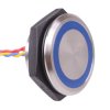 PBAM3AFB002E0B APEM Blue LED 24VDC Momentary NO 30mm Piezo Switch Prewired IP68