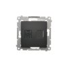 SIMON 54 Gniazdo komputerowe RJ45 kat.6 z przesłoną przeciwkurzową (moduł) czarny D61.01/49 KONTAKT SIMON