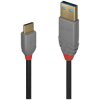 LINDY 36887 USB cable USB 2.0 USB-A plug, USB-C® plug 2.00 m Black