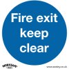 Worksafe SS2V10 Safety Sign Fire Exit Keep Clear - Self-Adhesive Vinyl - PK10
