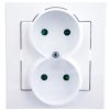 SONATA Gniazdo podwójne b/u z przesłonami białe GP-2RP/00