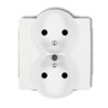DECO Mechanizm gniazda podwójnego do ramki z uziemieniem 2x(2P+Z) (przesłony torów prądowych) biały mat 25DGPR-2zp KARLIK