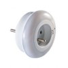 Lampka nocna LED z gniazdem 230V okrągła