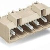 Pin header, 3 pole, pitch 5 mm, angled, light gray, 721-433/001-000
