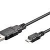 Kabel; USB; K93181; wtyk USB-A; wtyk microUSB; 1,8m; czarny; okrągły; PVC; Goobay; RoHS