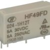 Przekaźnik; elektromagnetyczny miniaturowy; HF49FD-024-1H12T (JZC49F); 24V; DC; 1 styk zwierny; 5A; 250V AC; 5A; 30V DC; do druk