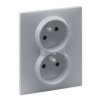 SUNO Gniazdo pojedyncze z uziemieniem (czeskie) z przesłoną zaciski automatyczne (monoblok) aluminium 721382 LEGRAND