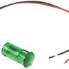 Lampka kontrolna do montażu panelowego 220V ac, zielona 12mm LED Zielony Wyprowadzenia APEM