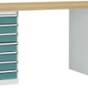 System banków komercyjnych COMBI, 2 obudowy model 3 z solidną płytą podstawy, szer. X gł. X wys. = 2000 x 700 x 840 mm M
