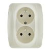 VENA Gniazdo podwójne z/u z niezmiennością faz krem 510337