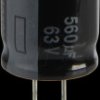 EEUFR1J561S Electrolytic capacitor, radial, 560 µF, 63 V, 105°C, low ESR