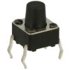 Mikroprzycisk; 6x6mm; 7mm; A06-A-7; 3,5mm; przewlekany (THT); 4 piny; czarny; OFF-(ON); bez podświetlenia; 50mA; 12V DC; 160gf;