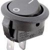 Rocker switch, black, 1 pole, On-Off, off switch, 12 (4) A/250 VAC, 8 (8) A/250 VAC, IP40, unlit, printed, 1881.1103