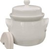 3240 Mini-Gärtopf creme 4,0 l mit Deckel und Steinen Garnek do fermentacji