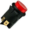 Przełącznik; przyciskowy; C7054AFBR3; OFF-(ON); czerwony; podświetlenie neonówka 250V; czerwony; konektory 6,3x0,8mm; 2 pozycje;