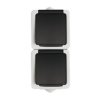 TEKNO IP54 szaro/czar.gniazdo 2x2p/Z pion Kanlux