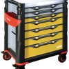 Wózek na narzędzia, na kółkach, 7-szufladowa, materiał: Stal nierdzewna, SAM
