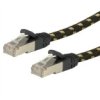Roline Patchcord Kat.6A Gold S/Ftp Czarno-Złoty 1M