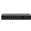 Switch pasywny 8x PoE 10/100 Mbps 802.3af/at + 2x Uplink 10/100 Mbps, bez zasilacza