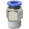 Push-in fitting, L 35.1 mm, 10 bar, plastic/brass, nickel-plated, for hose, 109153