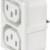Panel socket 2-fold F, 3 pole, snap-in, plug-in connection, white, 3-103-838