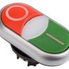 Napęd przycisku podwójny zielony/czerwony /O-I/ z podświetleniem z samopowrotem M22-DDLM-GR-X1/X0 284830