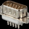 D-SUB connector, high density, 15-pin, open goblet