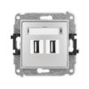 ICON Gniazdo podwójne 2xUSB A-A 2.0 srebrny metalik 7IGUSB-2 KARLIK