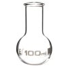 LabGlass Flat Bottom Boiling Flask Wide Neck with Beaded Rim 100ml Pack of 12