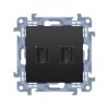 Simon 10 Gniazdo HDMI ver.1.4 podwójne (moduł) czarny mat CGHDMI2.01/49