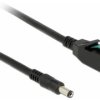 Delock Kabel zasilania Wtyczka zasilania USB 12V, Wtyczka DC 5,5 mm 1.00 m czarny podwójne ekranowanie 85497