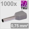 TRU COMPONENTS TC-13377228 Podwójna końcówka T24C022, z częściową izolacją , 0.75 mm², 1000 szt.