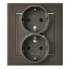 SONATA Gniazdo podwójne z uziemieniem z ramką czekoladowy metalik GP-2RS/40 OSPEL