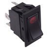 Red 12V LED Rectangle Rocker Switch SPST 20A R13-220BA-01