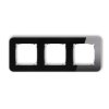 ICON Ramka potrójna zaokrąglona - efekt szkła (ramka: czarna, spód: czarny) czarny 12-12-IRSZ-3 KARLIK