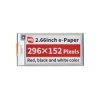 Moduł e-Paper Pico 2,66" (B) E-Ink 3-kolorowy 296x152 do Raspberry Pi Pico - Waveshare 20053