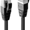 kabel LAN LINDY 45602, 1 szt., RJ45, CAT 6, S/STP, 1.00 m, czarny