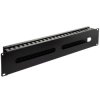Organizator kabli do szafy RACK 19 cali 2U metalowy czarny zamykany NEKU