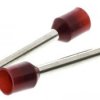 Końcówka tulejkowa izolowana 1.5mm2 długość 18mm Czerwony średnica 2mm Izolowane RS PRO /100szt./