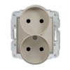 ICON Mechanizm gniazda podwójnego do ramki bez uziemienia 2x2P (przesłony torów prądowych) taupe 60IGPR-2p