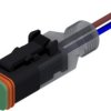 Connection cable, socket, 2 pole, straight to openend, 0,5m